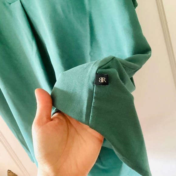 BANANA REPUBLIC Jade GREEN V-NECK SLEEVELESS TANK BLOUSE WOMENS Sz L minimalist - Picture 8 of 14